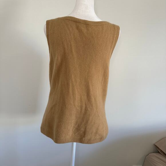 Lafayette 148 tan wool/cashmere sweater vest size L - Picture 4 of 14